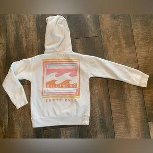 Girls Medium,  Billabong Santa Cruz Soft White Hoodie Sweatshirt Retail:…